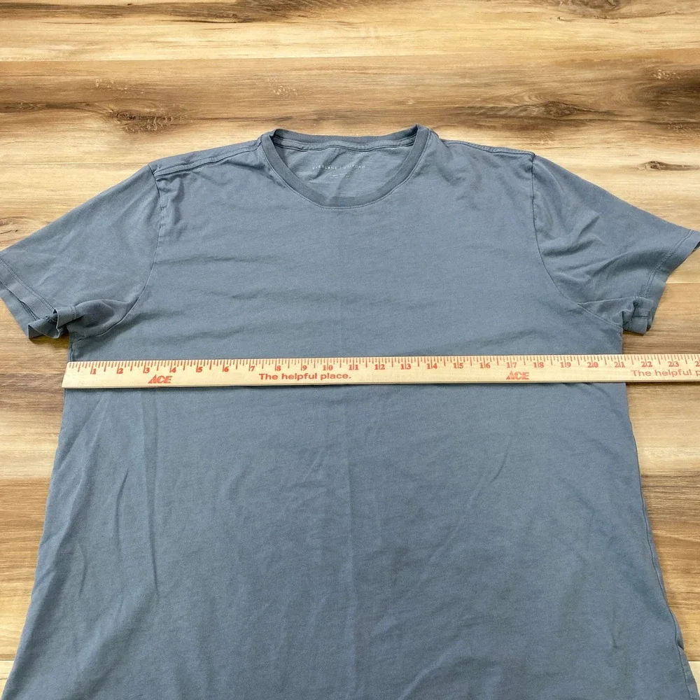 Everlane T-Shirt Men Large Organic Cotton Crew Neck Slate Blue Gray Minimalist - Picture 6 of 9